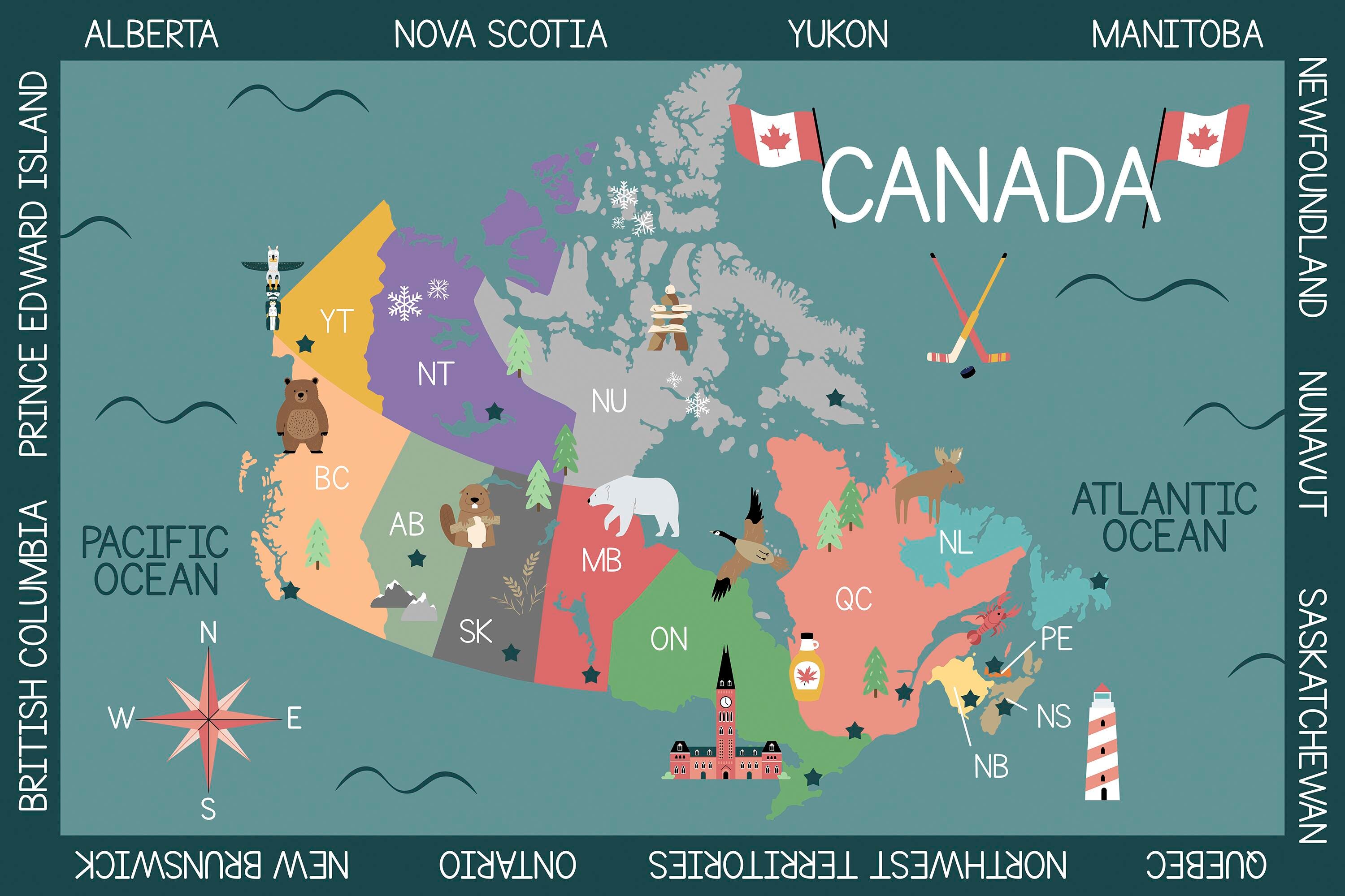 Childcraft Geography Canada Carpet, Rectangle 4002709